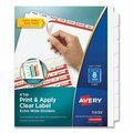 Avery Dennison Avery, PRINT AND APPLY INDEX MAKER CLEAR LABEL DIVIDERS, 8 WHITE TABS, LETTER 11439